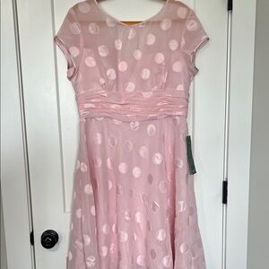 Coldwater Creek Pink Dress with Polka Dots P16